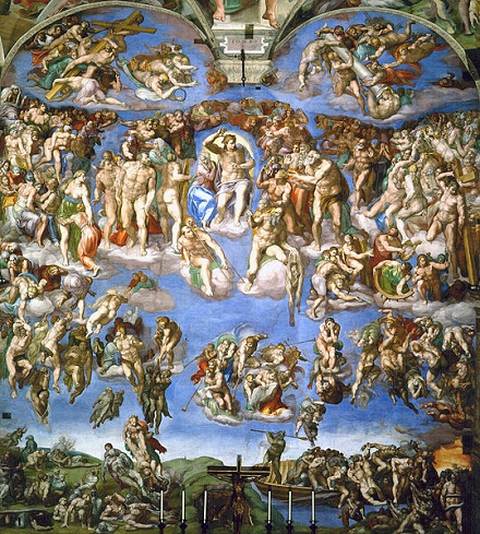 Last Judgement by Michelangelo, volné dílo, commons