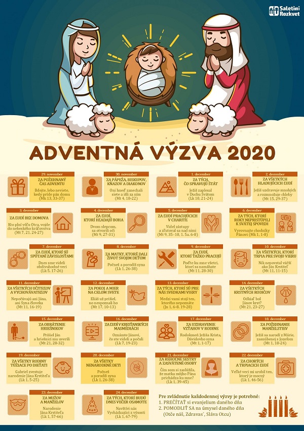 Adventná výzva 2020, facebook.com/ SaletiniRozkvet