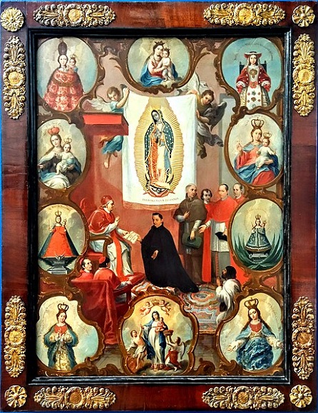 Pontifikální vyhlášení patronátu Panny Marie Guadalupské (asi 1756) Luis Alvaz, CC BY-SA 4.0