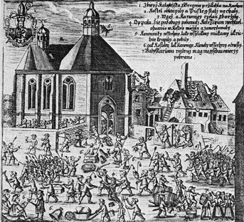 Pražská lůza drancuje klášter 1611<br>, foto z wikipedia.org