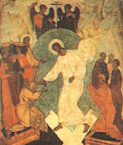 Ruská ikona Zmrtvýchvstání Krista z 16. století, volné dílo