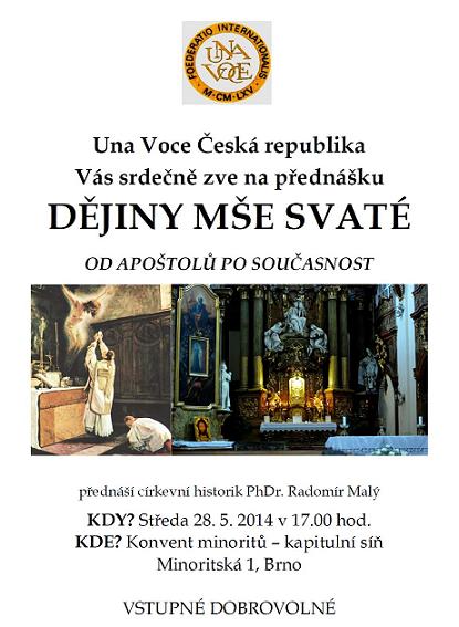 plakát - Dějiny mše sv. 