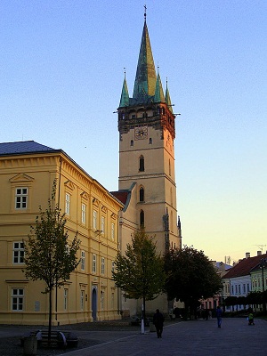 Prešov, věž Konkatedrály sv. Mikuláše, CC BY 3.0, http://sk.wikipedia.org