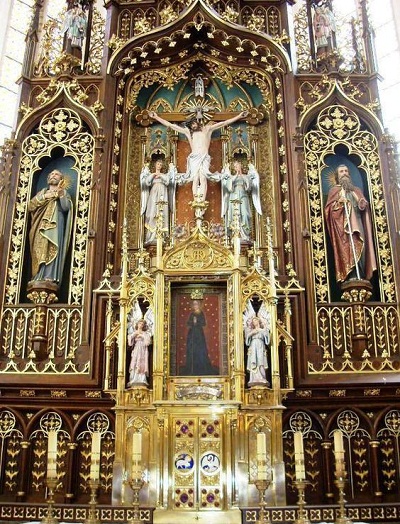 Kopie gotického obrazu Panny Marie Budějovické, volné dílo, wiki...