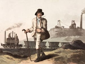 Horník nedaleko anglického Leedsu v roce 1814, volné dílo