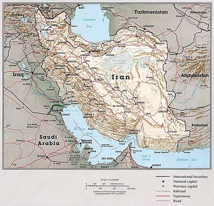 Map of Iran, public domain