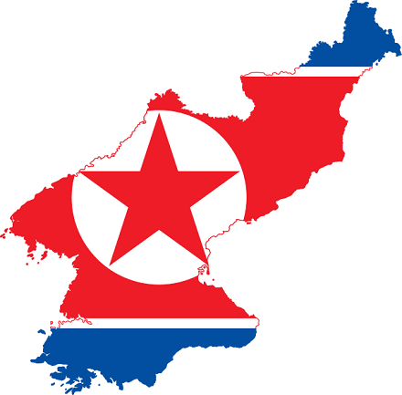Vlajková mapa Severní Koreje, Darwinek, CC BY-SA 3.0, commons...