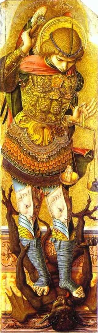 St. Michael defeating Satan by Carlo Crivelli, volné dílo, en.wiki...