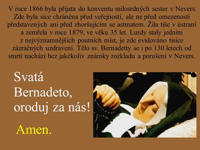 Bernadeta Soubirous: neporušené tělo, fr.wikipedia.org, volné dílo