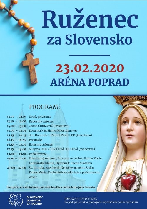 Růženec za Slovensko 23. 2. 20