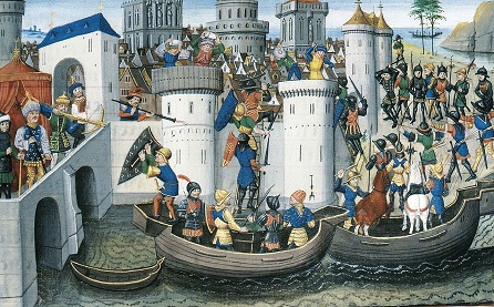 Dobytí Konstantinopole, miniatura ze 13. století, volné dílo, cs.wiki...