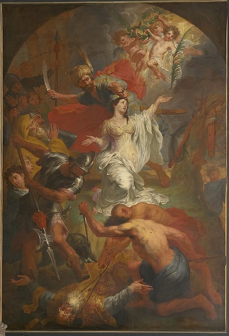 Godfried Maes - The beheading of Saint Dymphna, vplné dílo, en.wikipedia.org