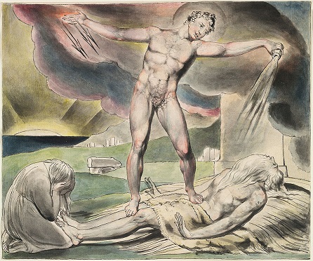 Představa Williama Blakea jak Satan způsobuje Jobovy popáleniny, volné dílo