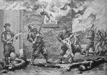 Masakr Arménů tak, jak je nakreslil očitý svědek, volné dílo, wiki..