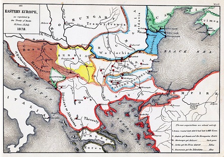 Mapa jihovýchodní Evropy po Berlínském kongresu, volné dílo, cs.wikipedia.org