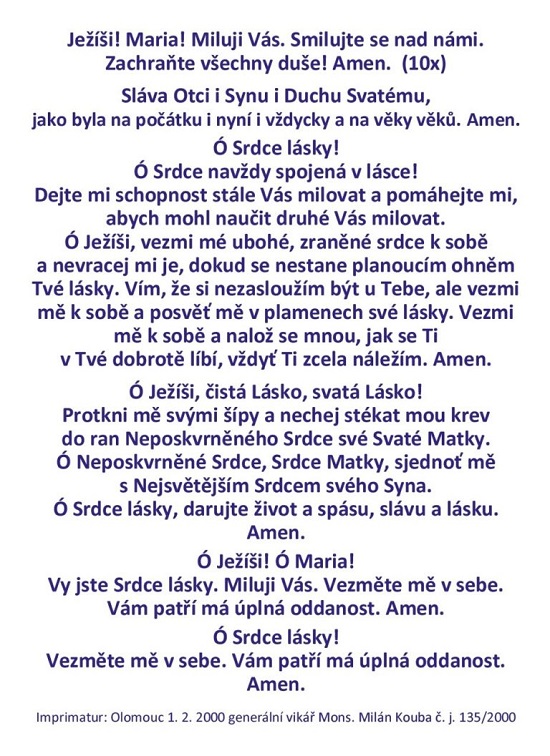 MODLITBA DVOU SRDCÍ LÁSKY, www.2srdcelasky.cz/ modlitba/