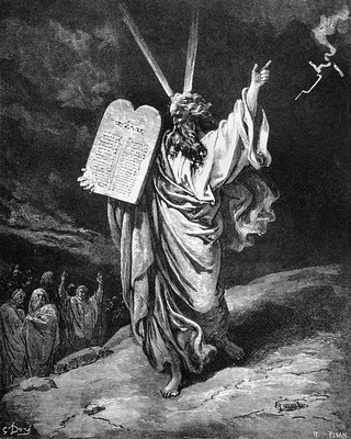 Gustav Doré: Mojžíš na hoře Sinaj, volná licence, flickr.com
