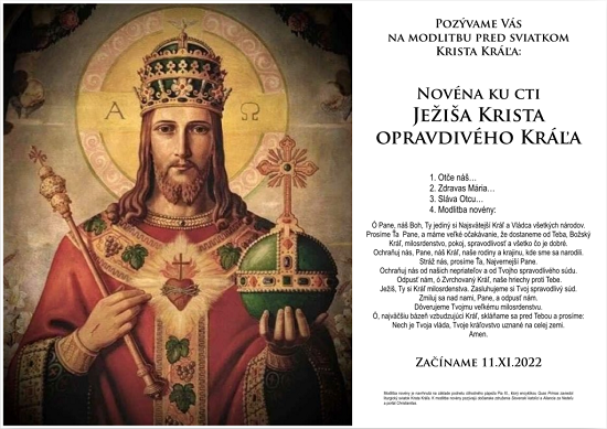 NOVÉNA - KRISTUS KRÁL -  www.christianitas.sk/