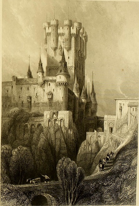 Painting of the Alcázar of Segovia, circa 1838 by David Roberts, obr. bez omezení