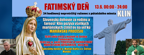 Fatimský den 13. 6. - Klun - Slovenský dohovor za rodinu