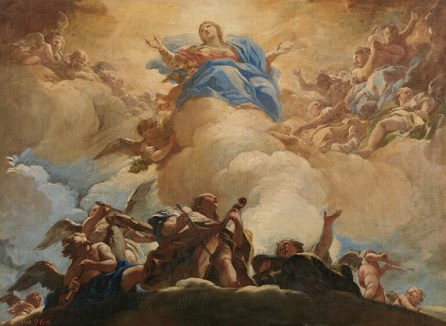 Luca Giordano: Nanebovzatie Panny Mátie, commons.wikimedia.org