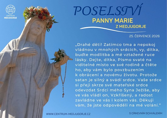 Poselství 25. 7. 2026, Informační centrum MIR Medjugorje CZ